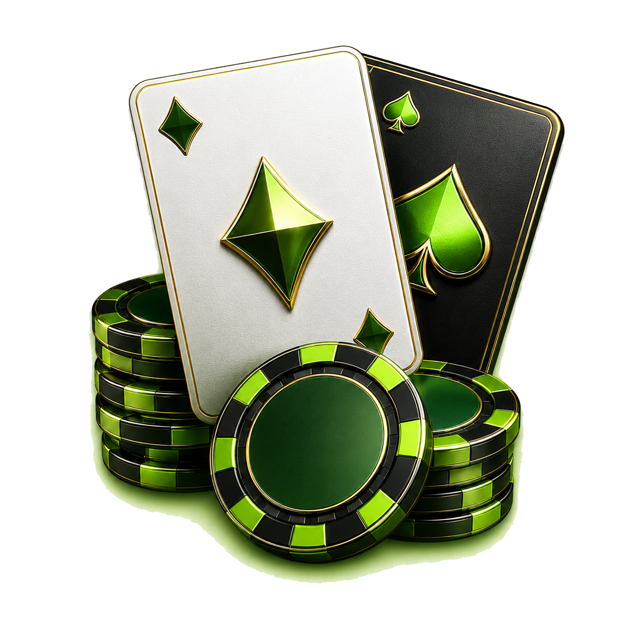 Baccarat cards and chips visual